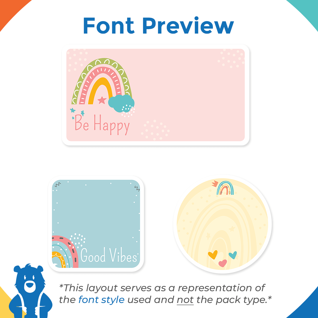 Mega School, Camp and Daycare Label Pack - Happy Rainbows – School and ...