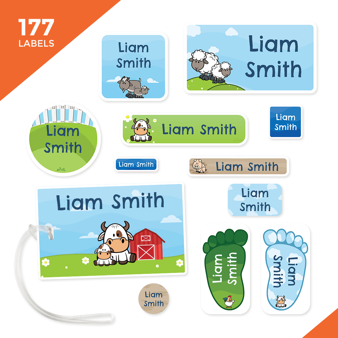 Starter Labels Camp and Kindergarten Starter Label Pack - Farm Yard – School and Camp ...