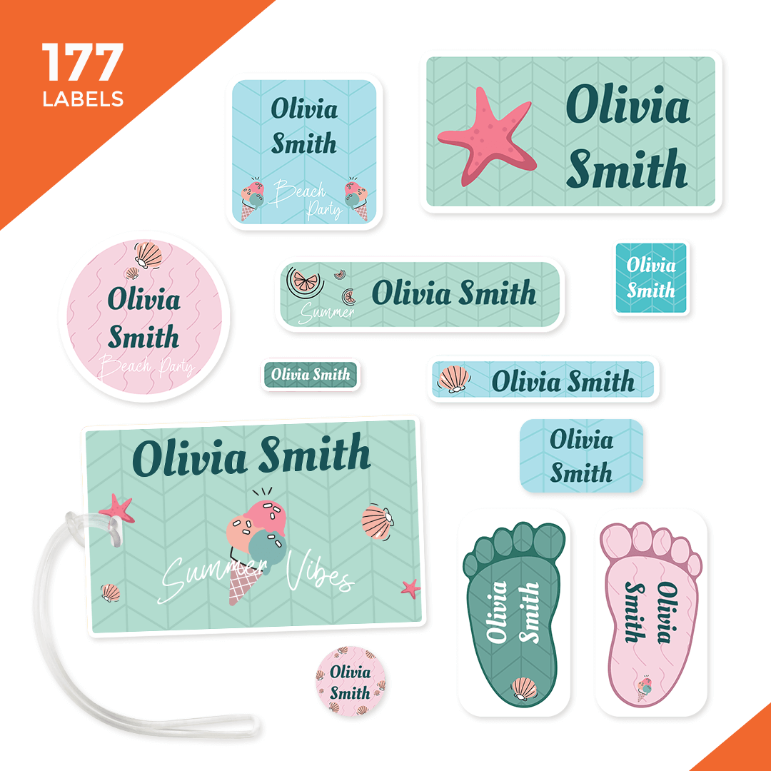 Starter Labels Camp and Kindergarten Starter Label Pack - Summer – School and Camp Labels