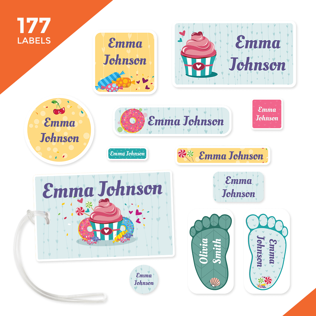 Starter Labels Camp and Kindergarten Starter Label Pack - Sweets – School and Camp Labels