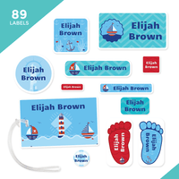 Essential School, Camp and Daycare Label Pack - Sail Boats