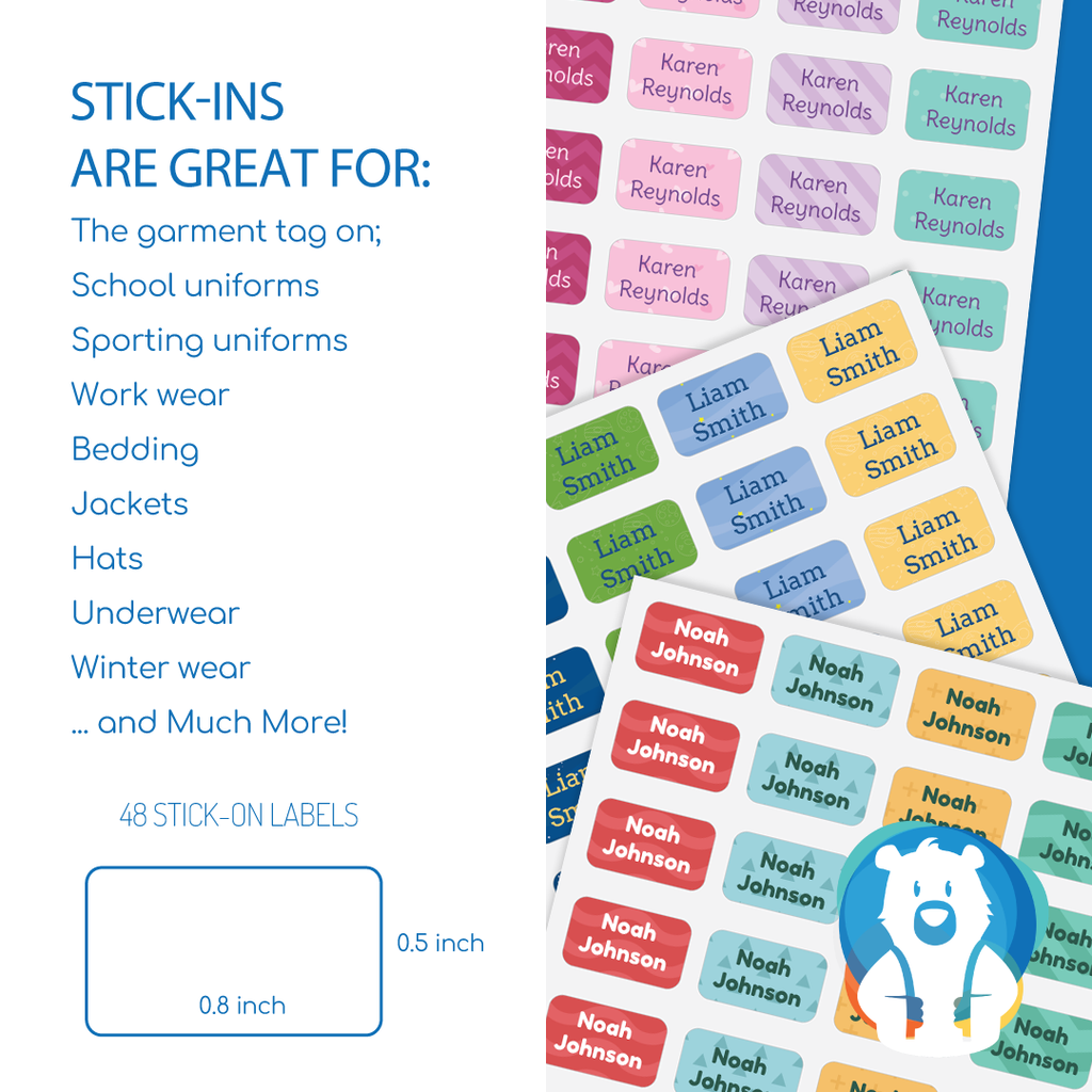 Stick-In Clothing Labels - Outdoor Sports