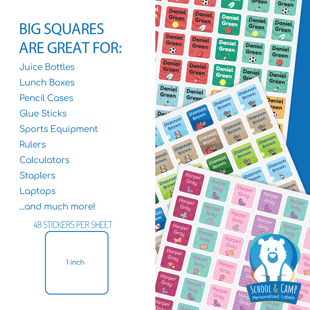 Big Square Labels - Summer