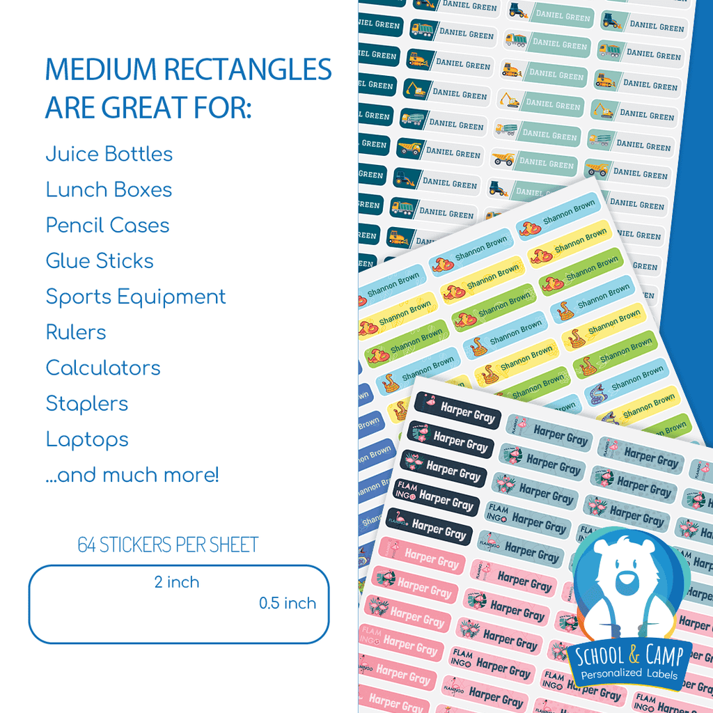 Medium Rectangle Labels - Mermaids