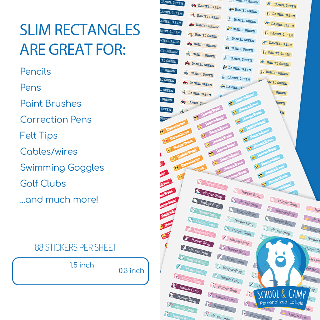 Slim Rectangle Labels - Monsters