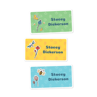 Large Rectangle Labels - Funky Butterfly