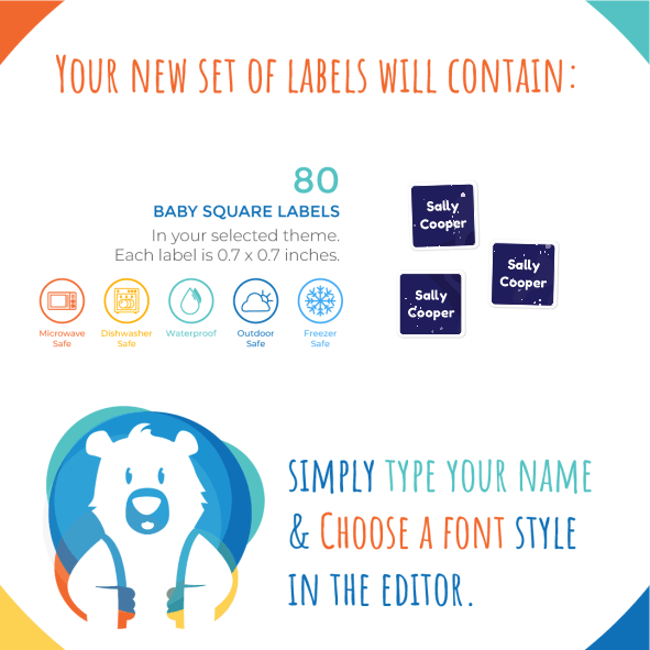Baby Square Labels - Out of this World