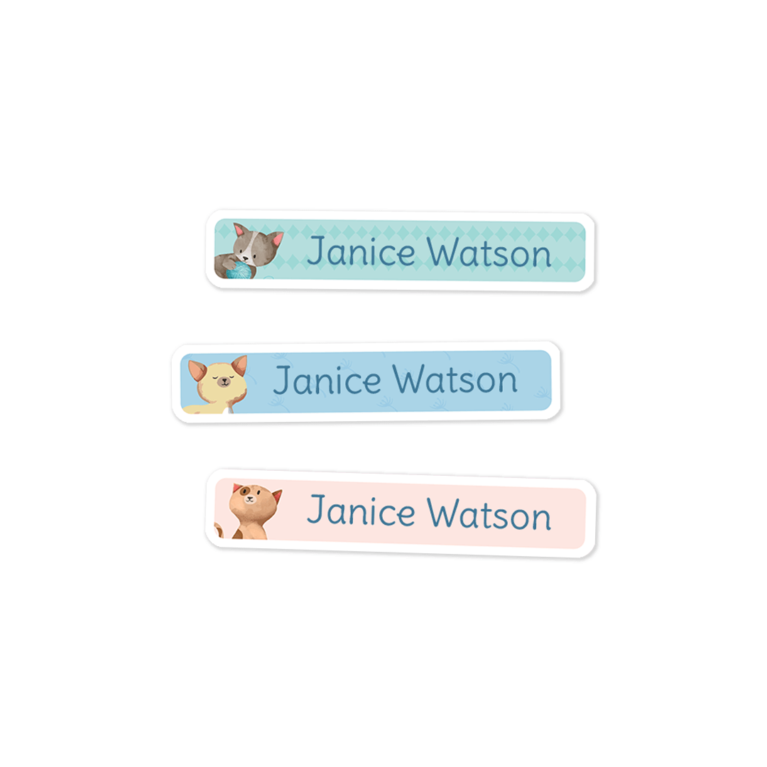 Slim Rectangle Labels - Kittens – School and Camp Labels