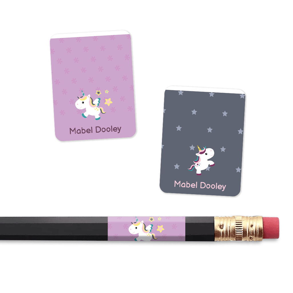Wrap-around Pencil Labels - Magical Unicorns