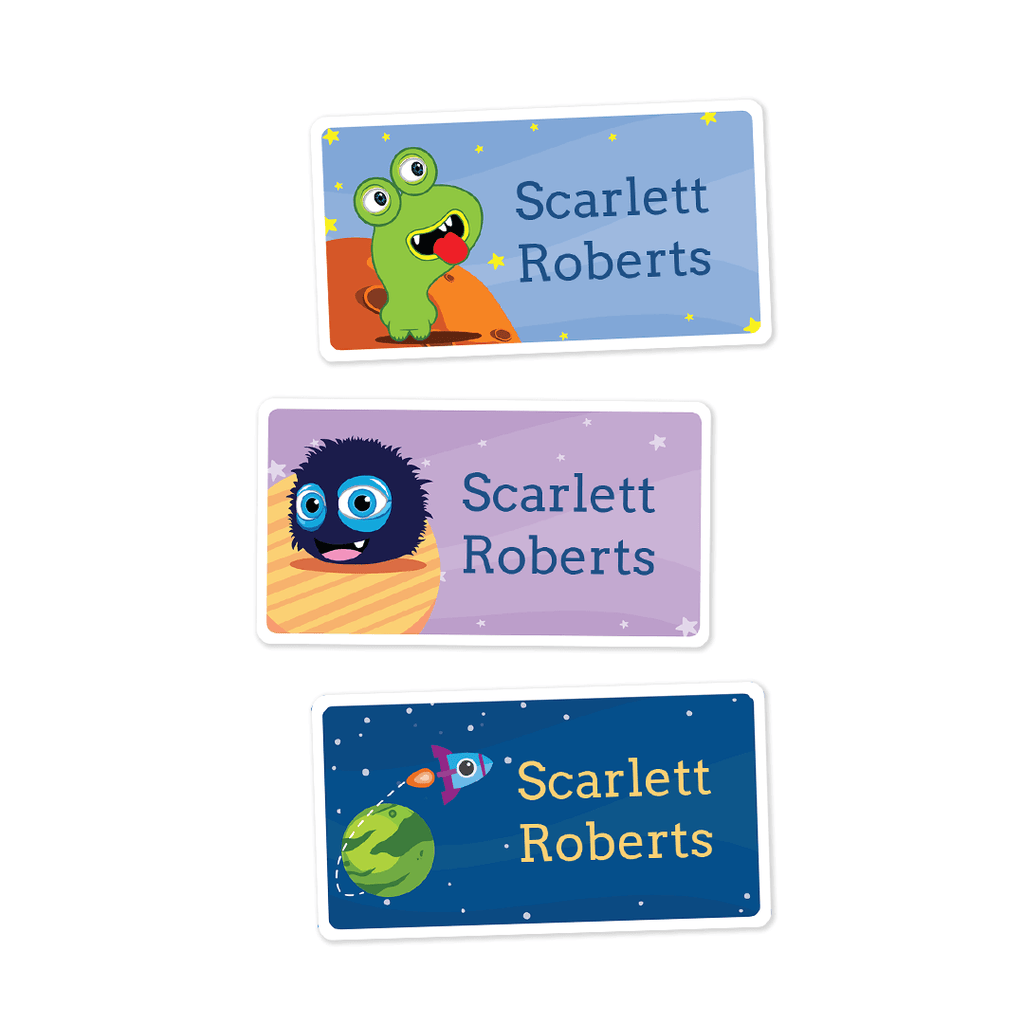 Large Rectangle Labels - Monsters
