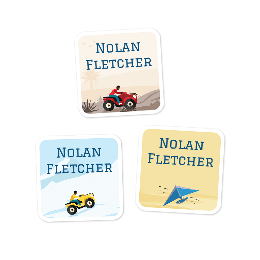 Big Square Labels - Outdoor Sports