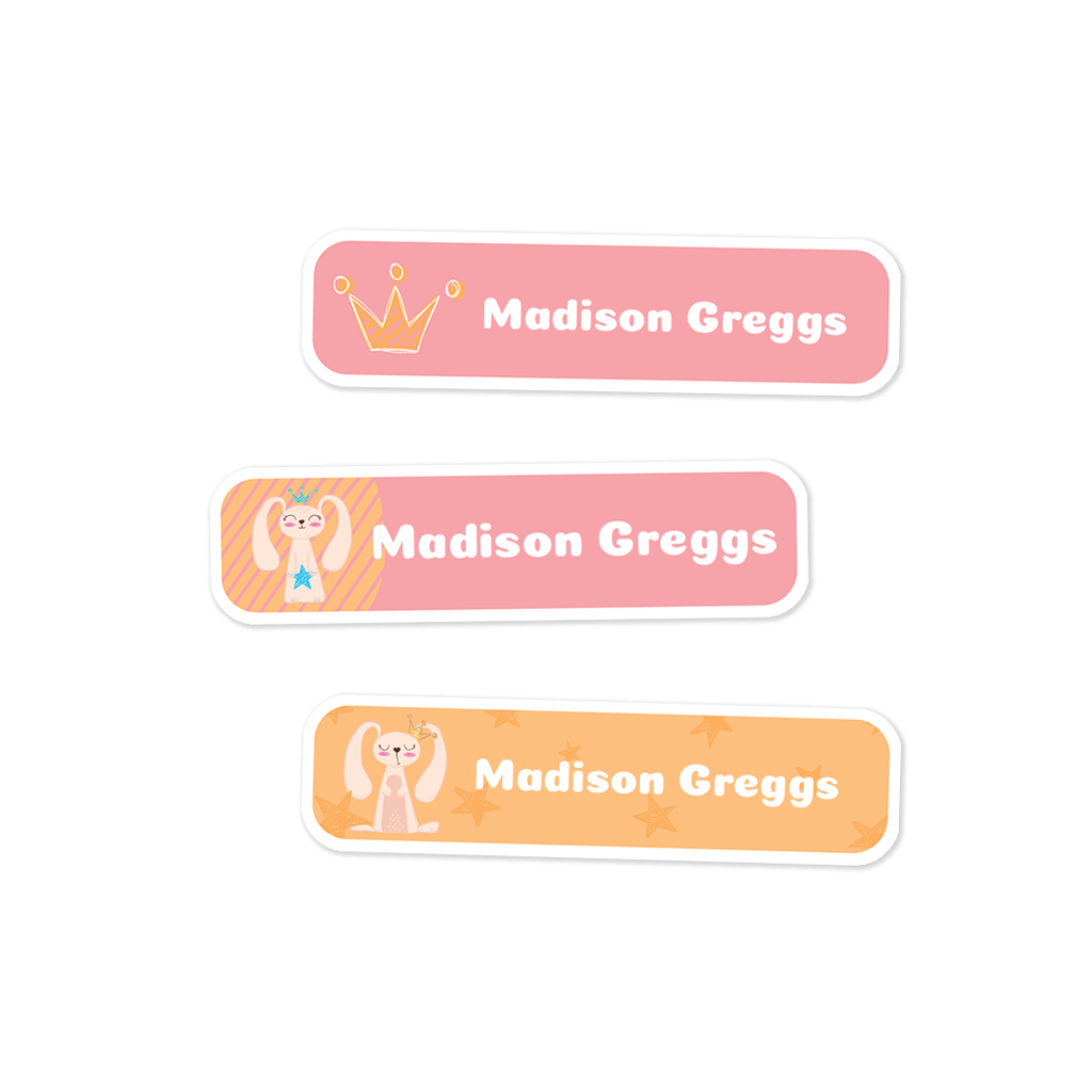 Medium Rectangle Labels - Princess Bunny