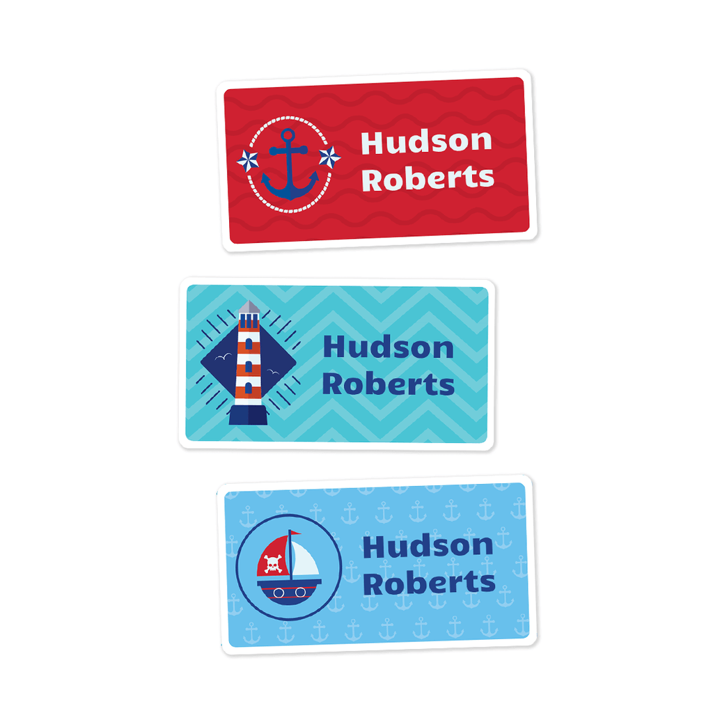 Large Rectangle Labels - Sail Boats