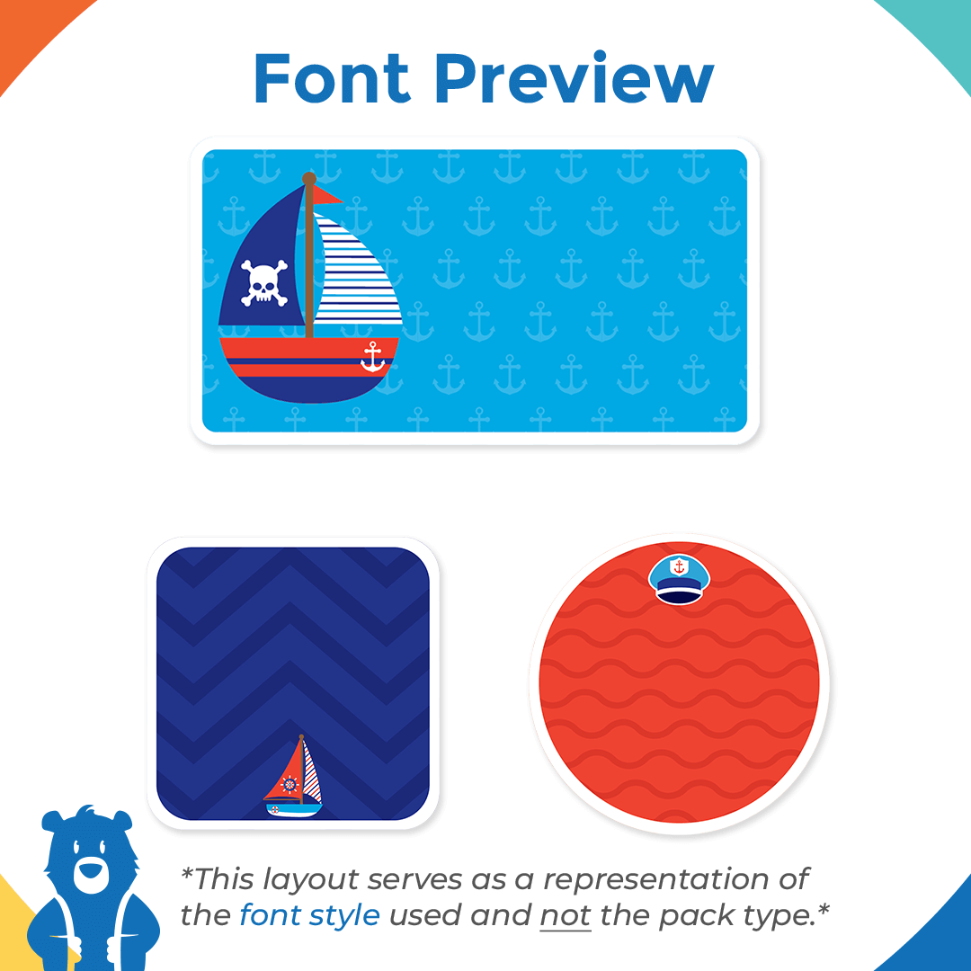 Complete Waterproof Label Pack - Sail Boats – School and Camp Labels