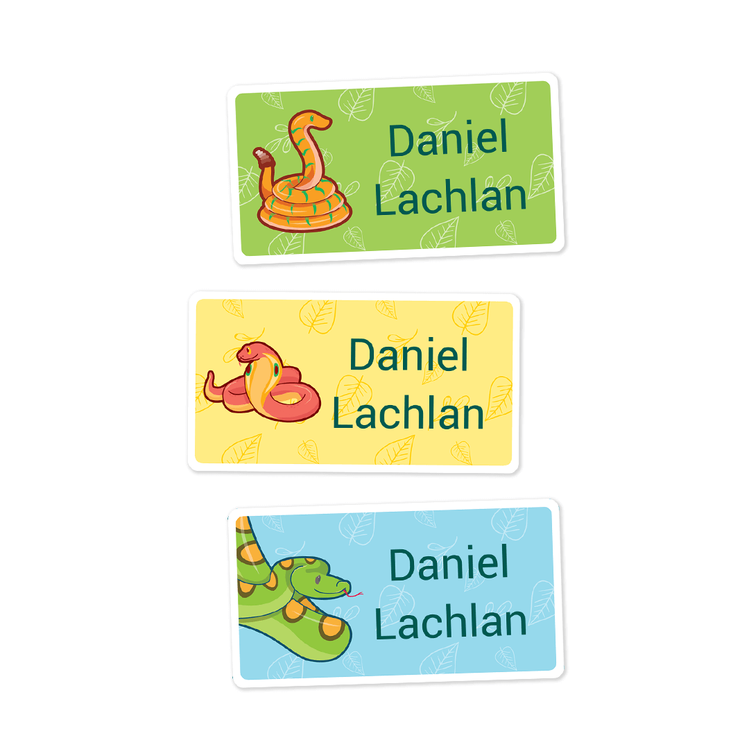 Large Rectangle Labels - Snakes – School and Camp Labels