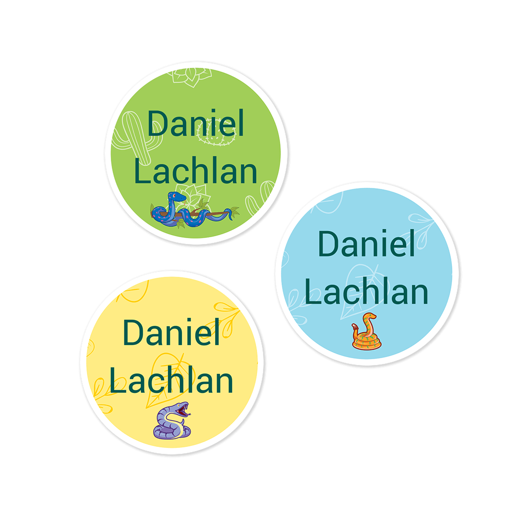 Button Snake Labels Big Dot Labels - Snakes – School and Camp Labels