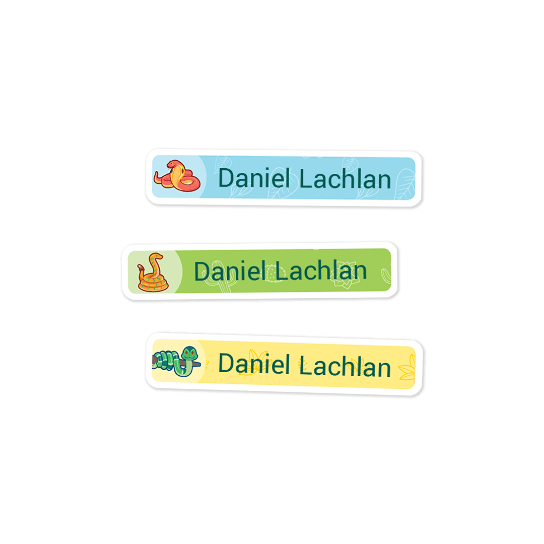 Button Snake Labels Slim Rectangle Labels - Snakes – School and Camp Labels