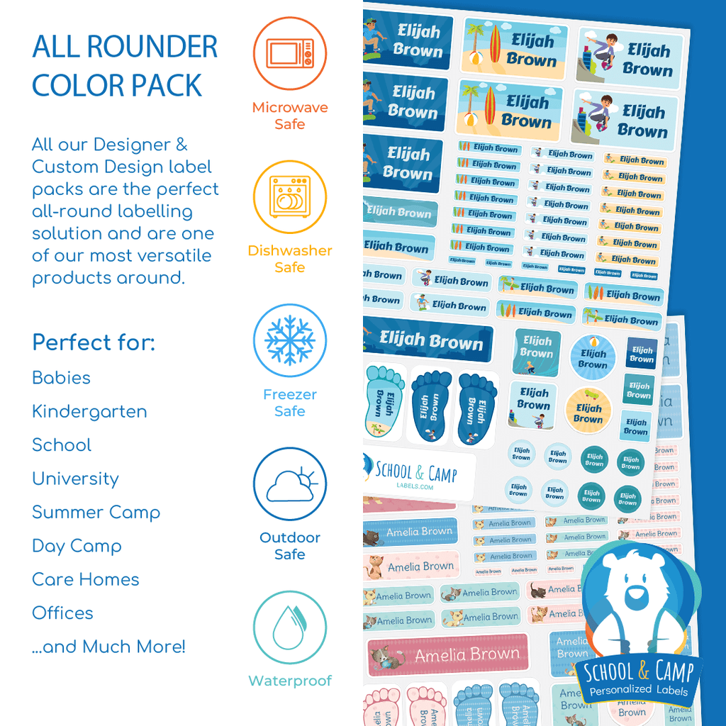 Starter Labels Camp and Kindergarten Starter Label Pack - Wheelz – School and Camp Labels
